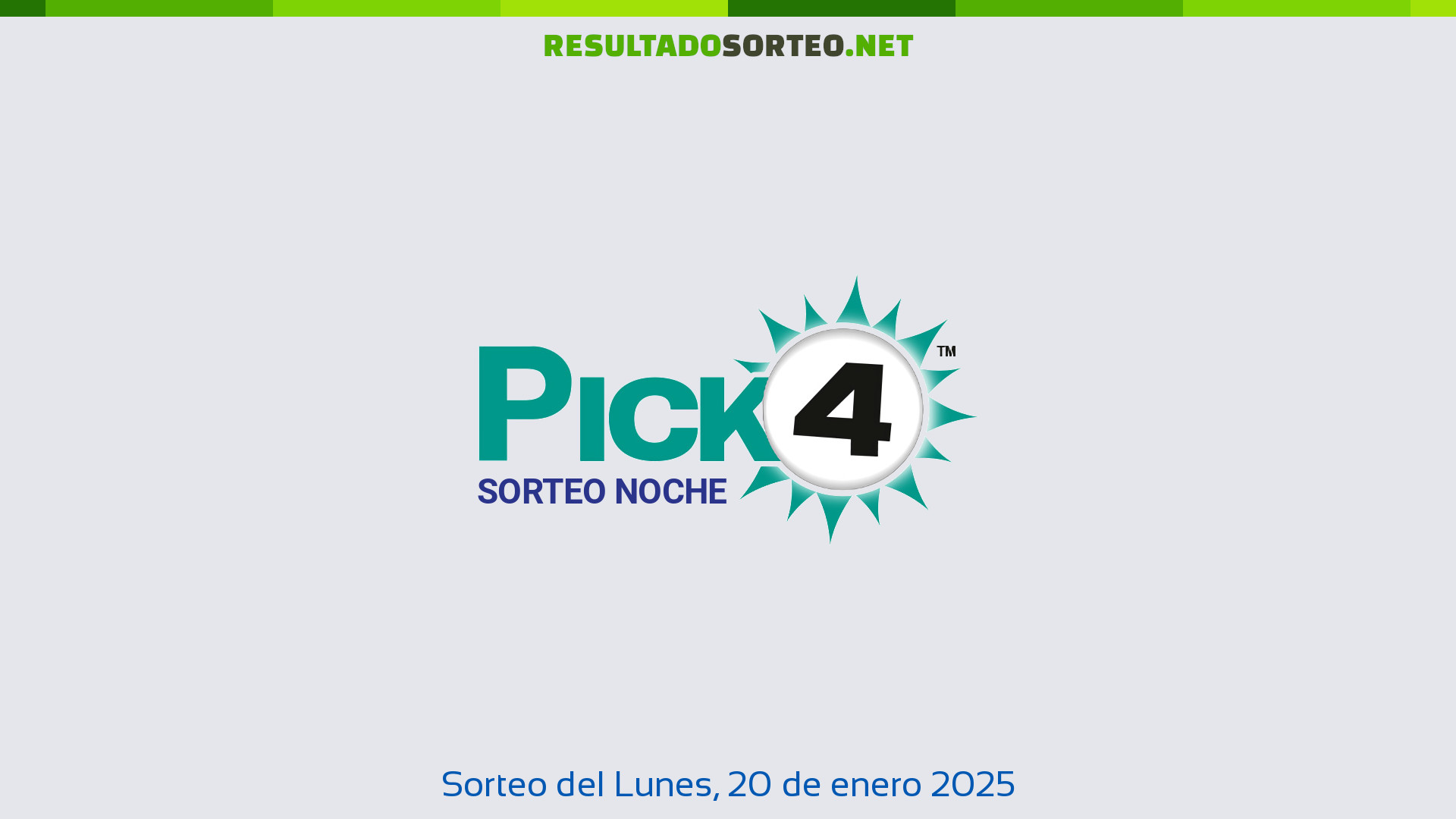 Play Four Noche. Sorteo del día 20 de enero de 2025