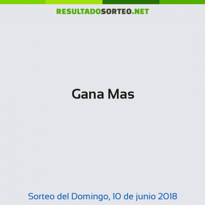 Gana Mas del 10 de junio de 2018