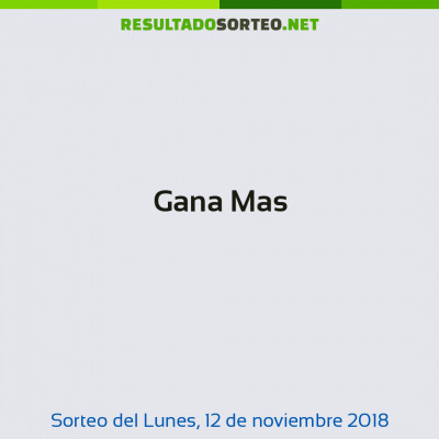Gana Mas del 12 de noviembre de 2018
