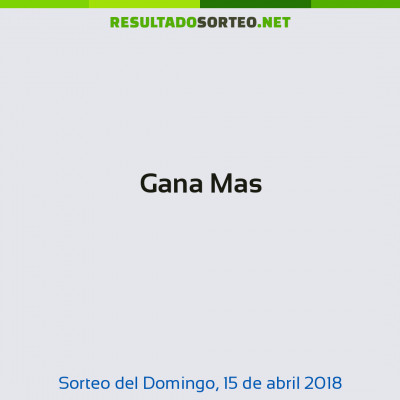 Gana Mas del 15 de abril de 2018