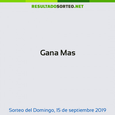 Gana Mas del 15 de septiembre de 2019