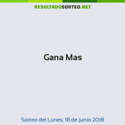 Gana Mas del 18 de junio de 2018