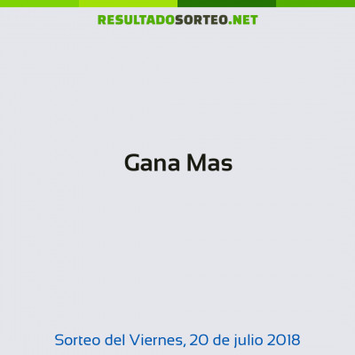 Gana Mas del 20 de julio de 2018