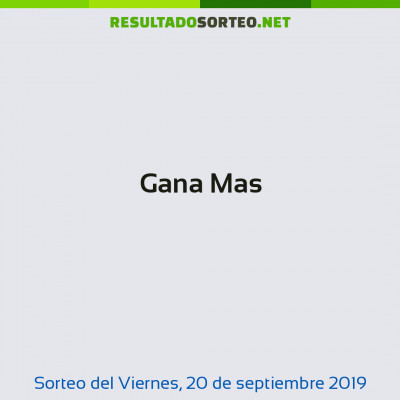 Gana Mas del 20 de septiembre de 2019