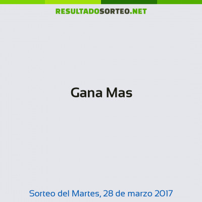 Gana Mas del 28 de marzo de 2017