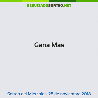 Gana Mas del 28 de noviembre de 2018