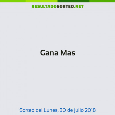 Gana Mas del 30 de julio de 2018