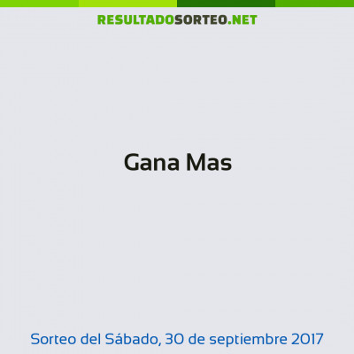 Gana Mas del 30 de septiembre de 2017