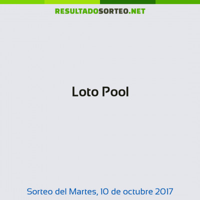Loto Pool del 10 de octubre de 2017