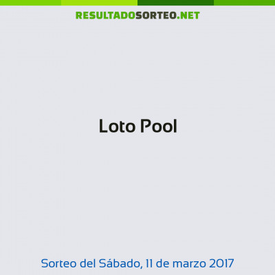 Loto Pool del 11 de marzo de 2017