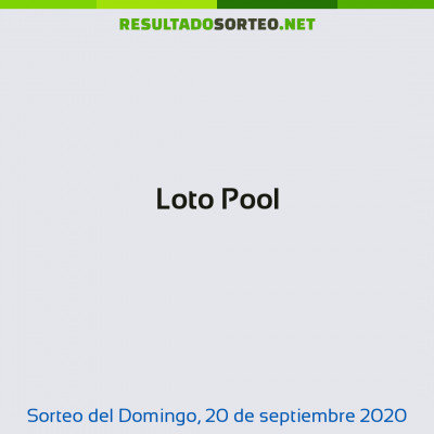 Loto Pool del 20 de septiembre de 2020