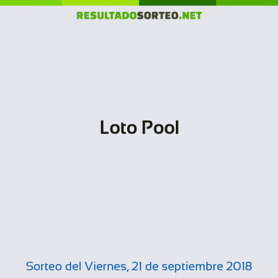 Loto Pool del 21 de septiembre de 2018