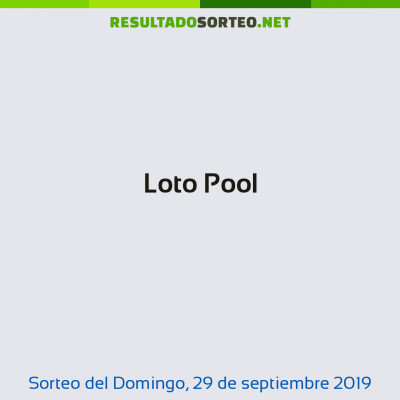 Loto Pool del 29 de septiembre de 2019