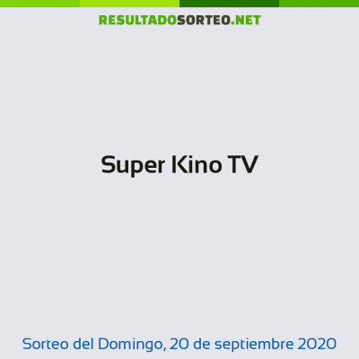Super Kino TV del 20 de septiembre de 2020