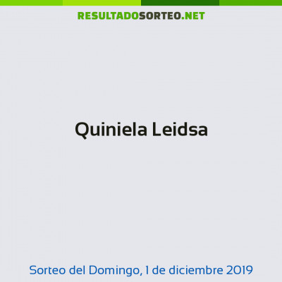 Quiniela Leidsa del 1 de diciembre de 2019