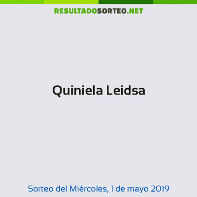 Quiniela Leidsa del 1 de mayo de 2019