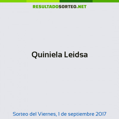 Quiniela Leidsa del 1 de septiembre de 2017