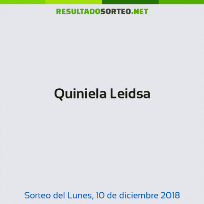 Quiniela Leidsa del 10 de diciembre de 2018