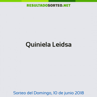 Quiniela Leidsa del 10 de junio de 2018