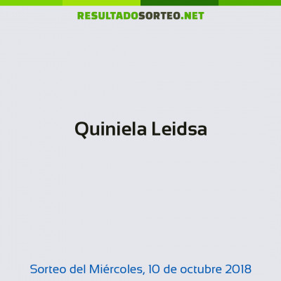 Quiniela Leidsa del 10 de octubre de 2018