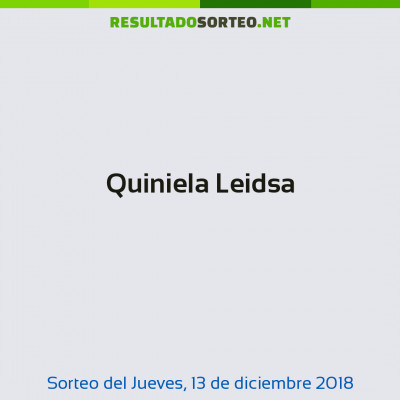Quiniela Leidsa del 13 de diciembre de 2018