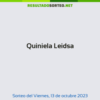 Quiniela Leidsa del 13 de octubre de 2023