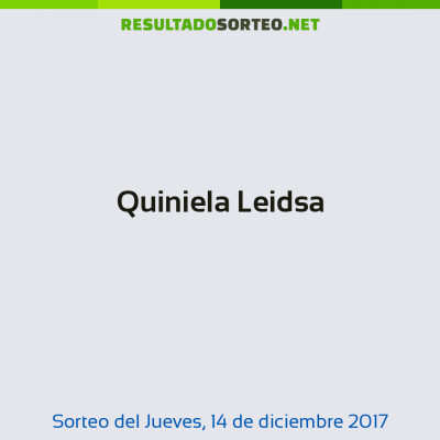 Quiniela Leidsa del 14 de diciembre de 2017