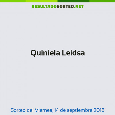 Quiniela Leidsa del 14 de septiembre de 2018
