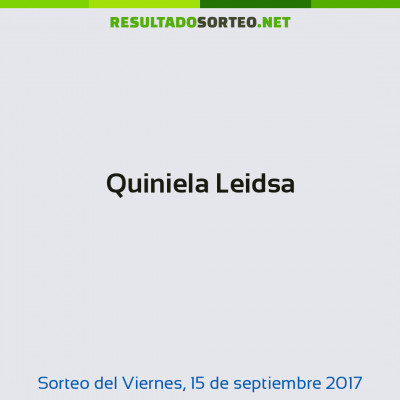 Quiniela Leidsa del 15 de septiembre de 2017