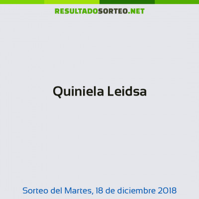 Quiniela Leidsa del 18 de diciembre de 2018