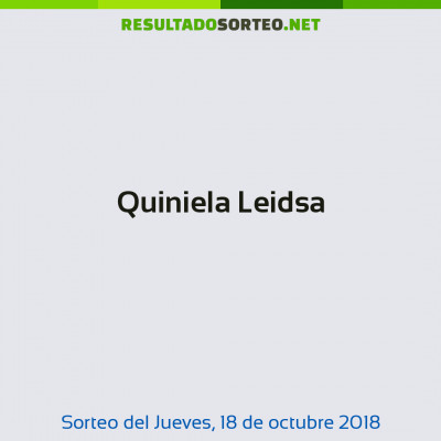 Quiniela Leidsa del 18 de octubre de 2018