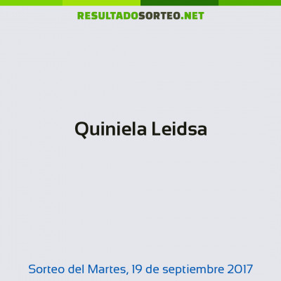 Quiniela Leidsa del 19 de septiembre de 2017
