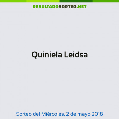 Quiniela Leidsa del 2 de mayo de 2018