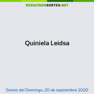 Quiniela Leidsa del 20 de septiembre de 2020