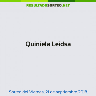 Quiniela Leidsa del 21 de septiembre de 2018