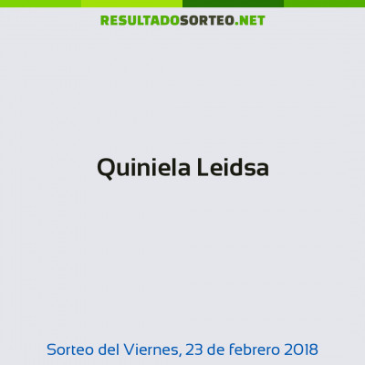 Quiniela Leidsa del 23 de febrero de 2018