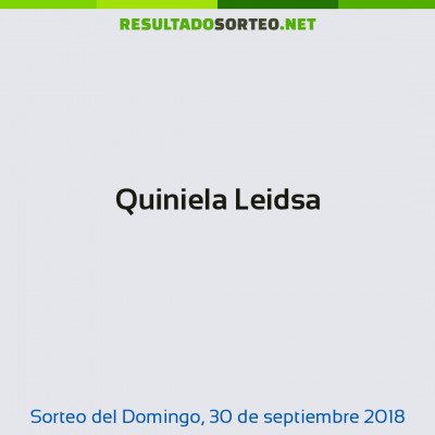 Quiniela Leidsa del 30 de septiembre de 2018