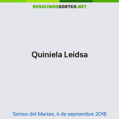 Quiniela Leidsa del 4 de septiembre de 2018