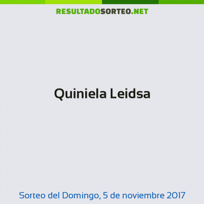 Quiniela Leidsa del 5 de noviembre de 2017