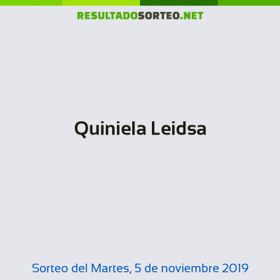 Quiniela Leidsa del 5 de noviembre de 2019