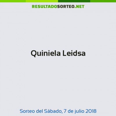 Quiniela Leidsa del 7 de julio de 2018