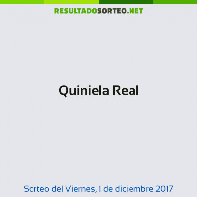 Quiniela Real del 1 de diciembre de 2017