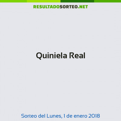 Quiniela Real del 1 de enero de 2018