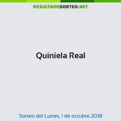 Quiniela Real del 1 de octubre de 2018