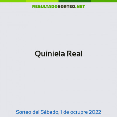 Quiniela Real del 1 de octubre de 2022