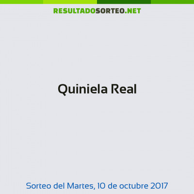 Quiniela Real del 10 de octubre de 2017