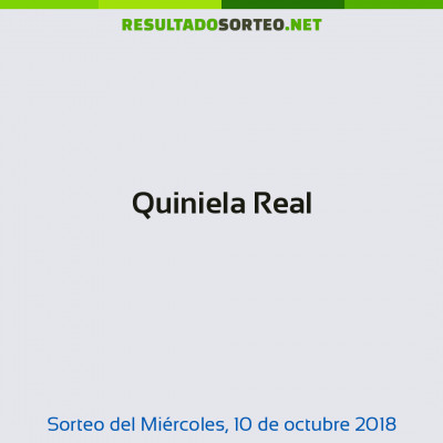 Quiniela Real del 10 de octubre de 2018