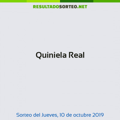 Quiniela Real del 10 de octubre de 2019