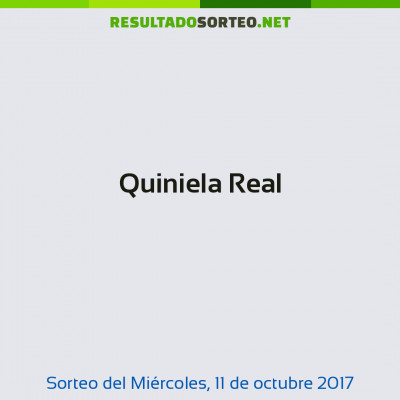 Quiniela Real del 11 de octubre de 2017