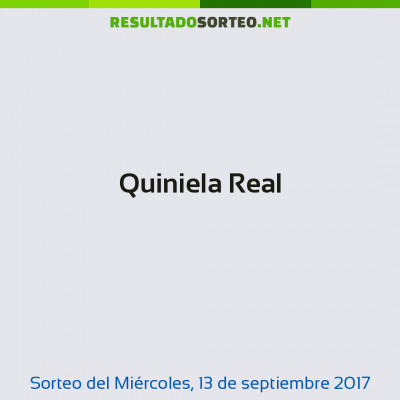 Quiniela Real del 13 de septiembre de 2017